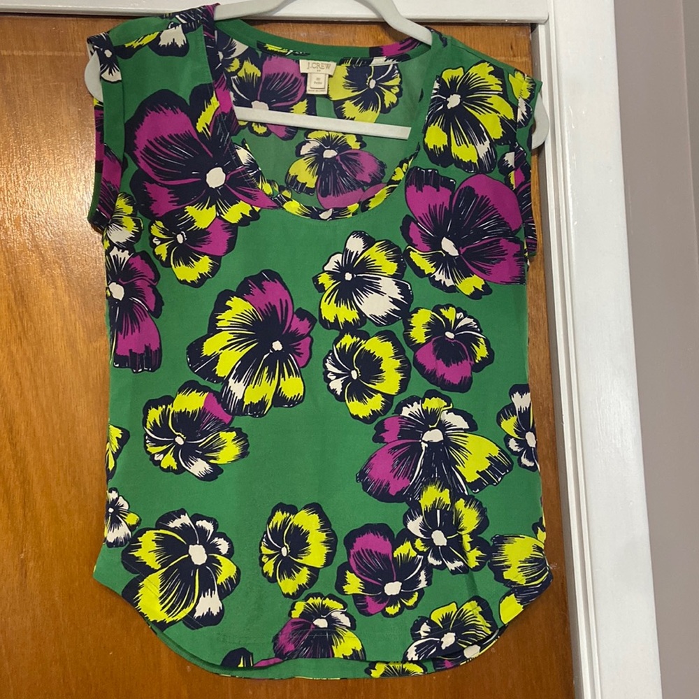 J Crew floral top 00 Petite